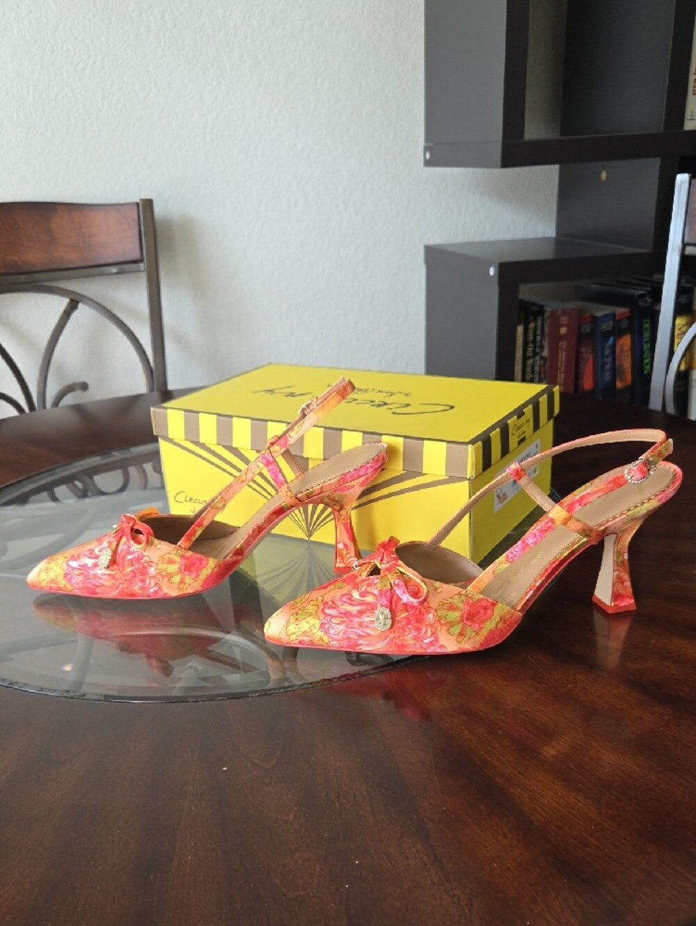 Circus by Sam Edelman Apricot Floral Slingback Heels - Picture 3 of 6